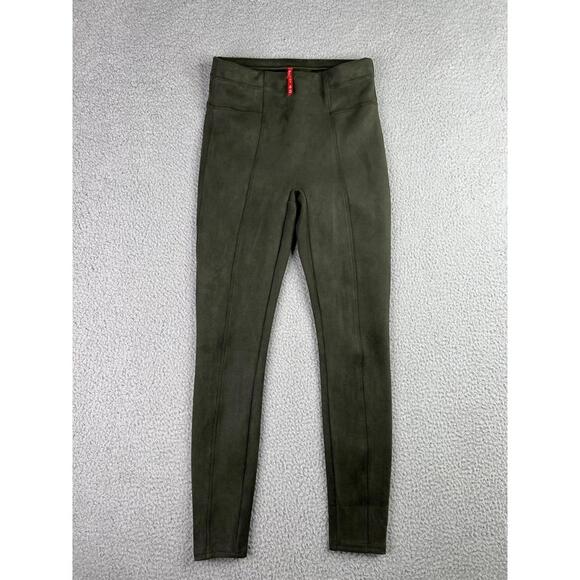 SPANX Pants - SPANX Faux Suede Leggings High Waisted Hunter Green Size S fits a XS